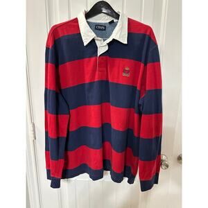 Long Sleeve Rugby Shirt Men 3XB Academia Twee University Collared 90s VTG Chaps